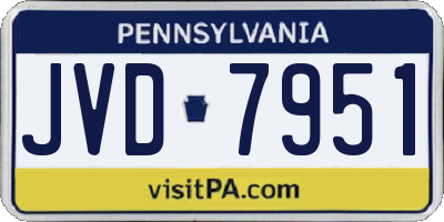 PA license plate JVD7951