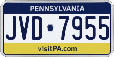 PA license plate JVD7955