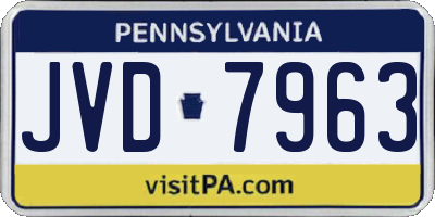 PA license plate JVD7963