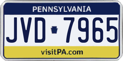 PA license plate JVD7965