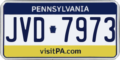 PA license plate JVD7973