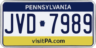PA license plate JVD7989