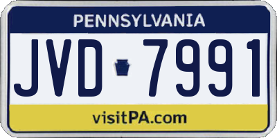 PA license plate JVD7991