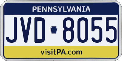 PA license plate JVD8055