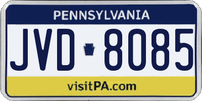 PA license plate JVD8085