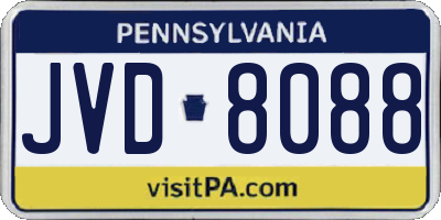 PA license plate JVD8088
