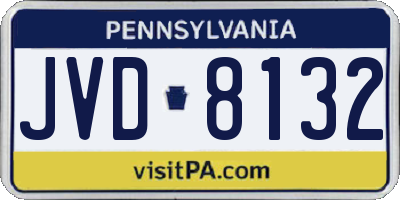 PA license plate JVD8132