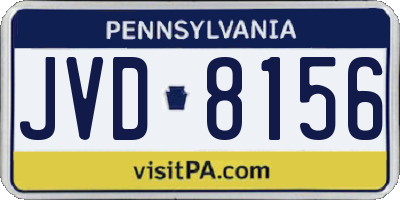 PA license plate JVD8156