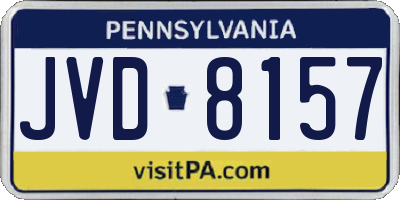 PA license plate JVD8157