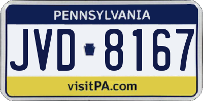 PA license plate JVD8167