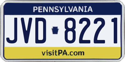 PA license plate JVD8221