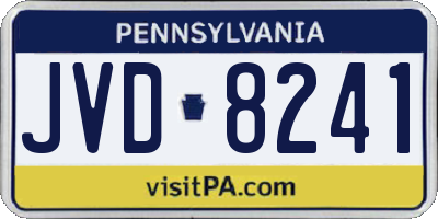 PA license plate JVD8241