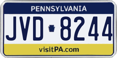 PA license plate JVD8244