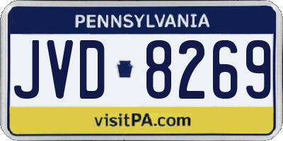 PA license plate JVD8269