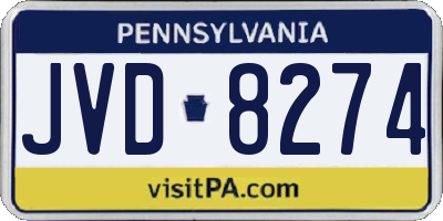 PA license plate JVD8274