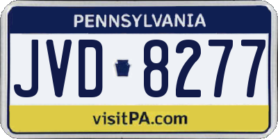 PA license plate JVD8277