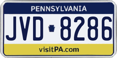PA license plate JVD8286
