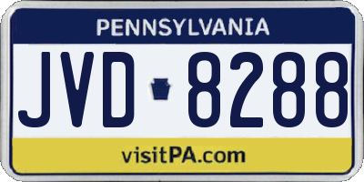 PA license plate JVD8288
