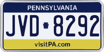 PA license plate JVD8292