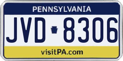 PA license plate JVD8306