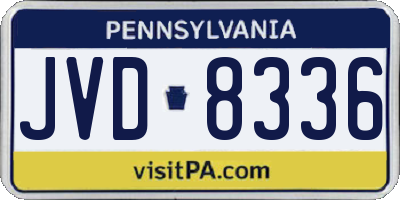 PA license plate JVD8336