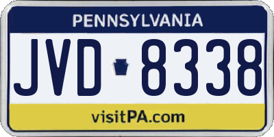 PA license plate JVD8338