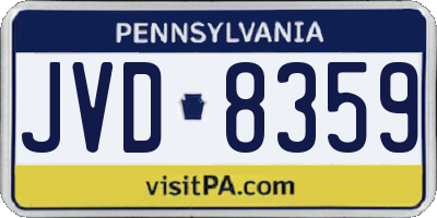 PA license plate JVD8359