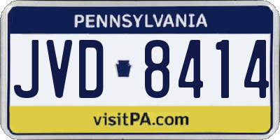 PA license plate JVD8414