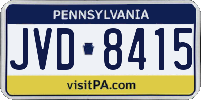 PA license plate JVD8415