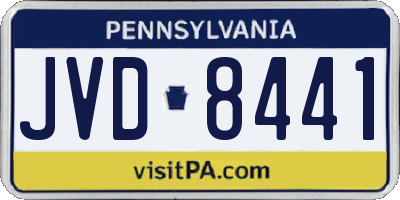 PA license plate JVD8441