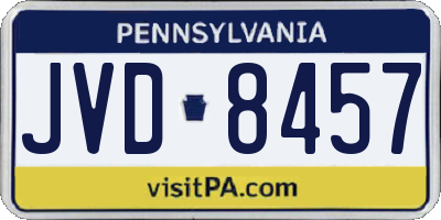 PA license plate JVD8457