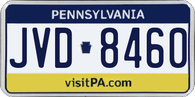 PA license plate JVD8460