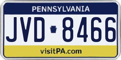 PA license plate JVD8466