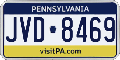 PA license plate JVD8469