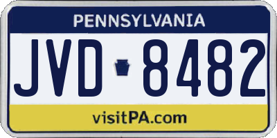 PA license plate JVD8482