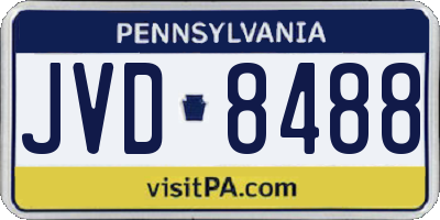 PA license plate JVD8488