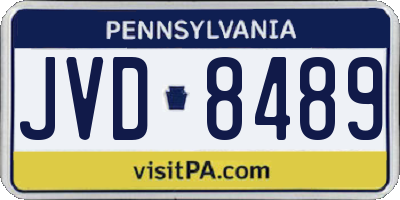 PA license plate JVD8489
