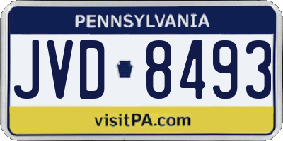 PA license plate JVD8493