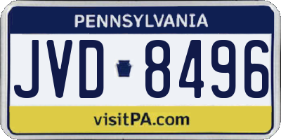 PA license plate JVD8496