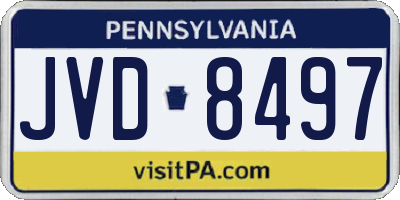 PA license plate JVD8497