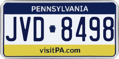 PA license plate JVD8498