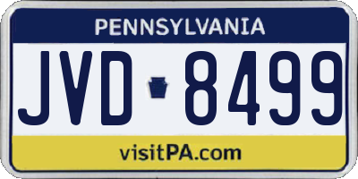 PA license plate JVD8499