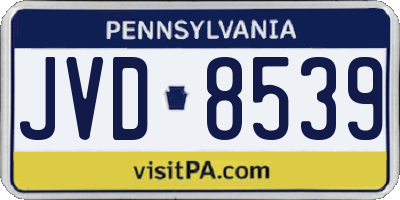 PA license plate JVD8539