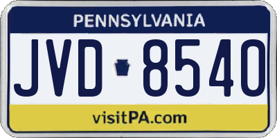 PA license plate JVD8540