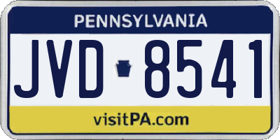 PA license plate JVD8541
