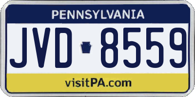 PA license plate JVD8559