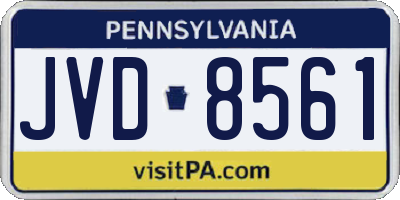 PA license plate JVD8561