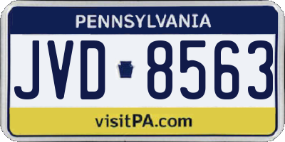 PA license plate JVD8563