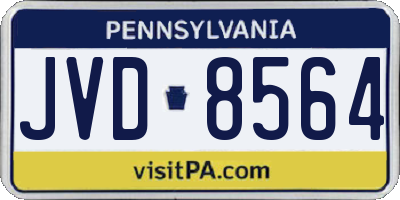 PA license plate JVD8564