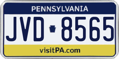 PA license plate JVD8565